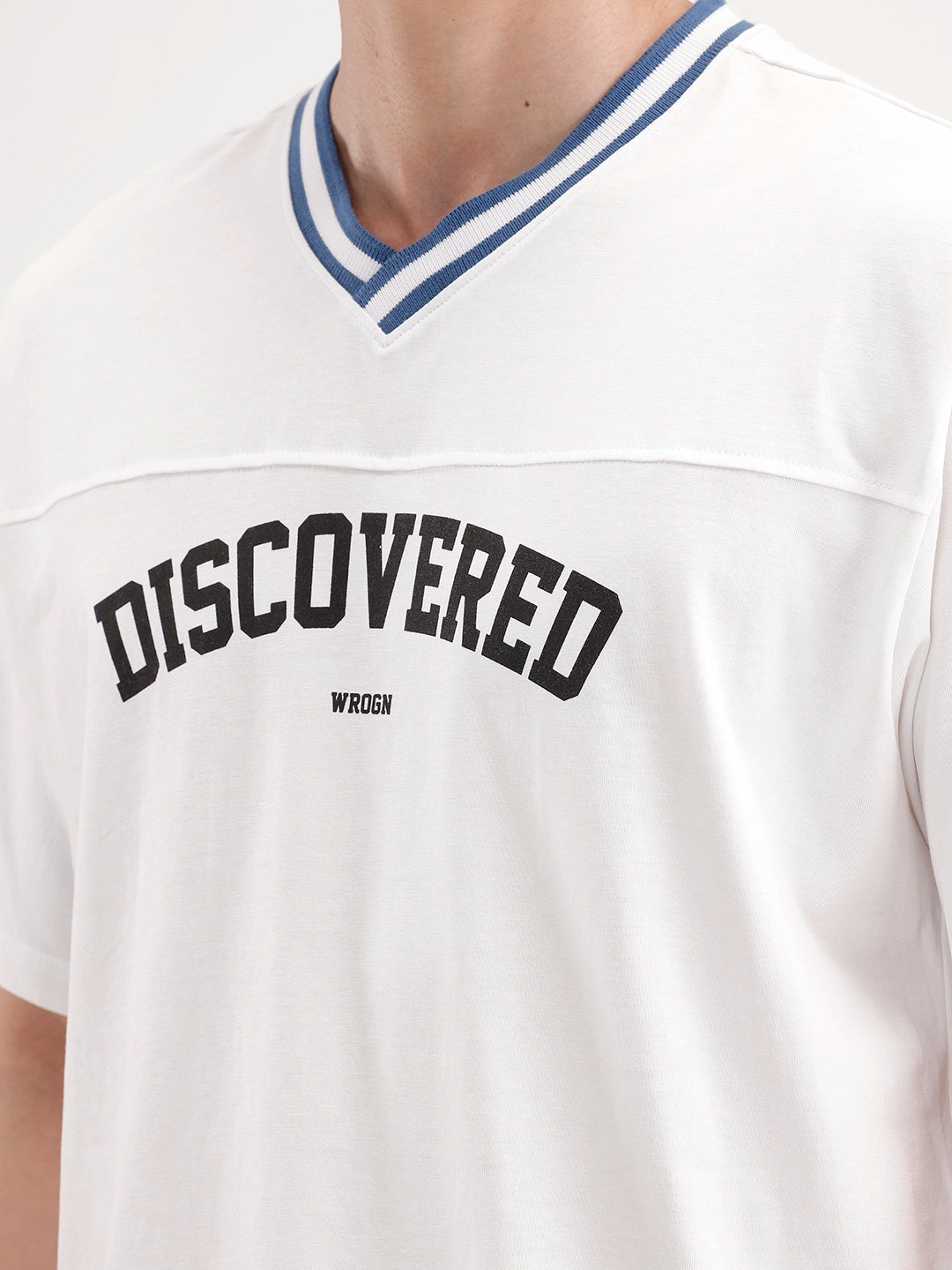 Oversized Contrast Collar T-Shirt | White