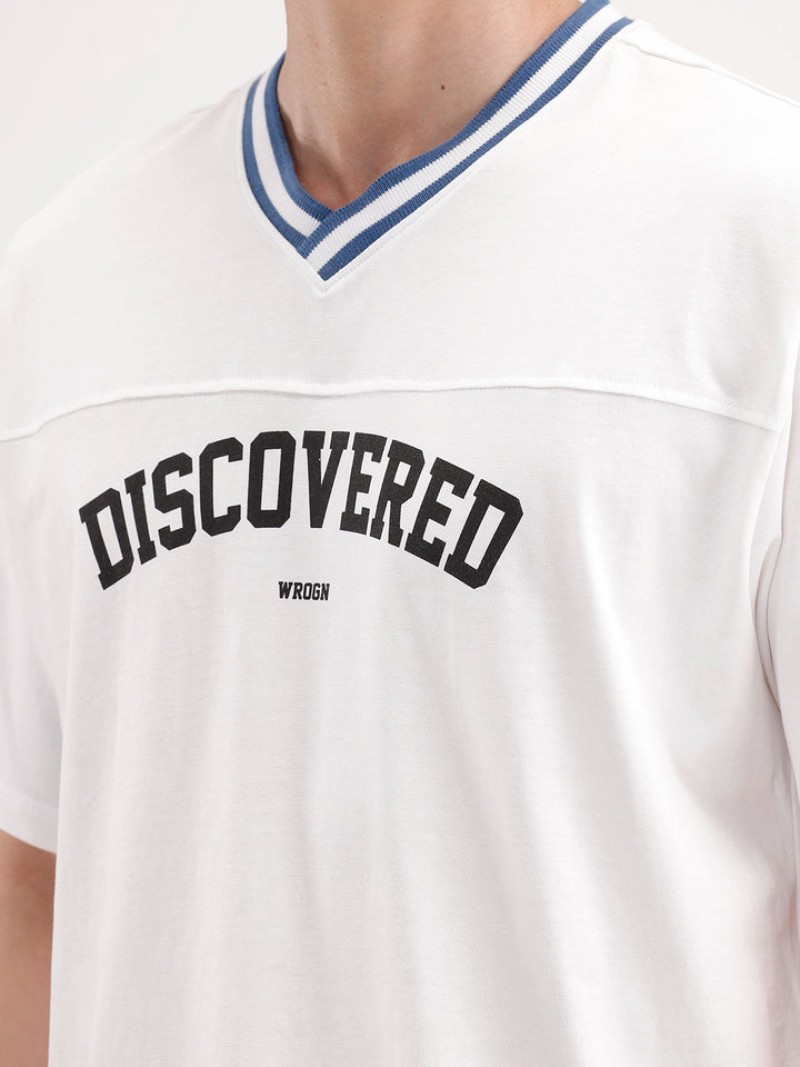 Oversized Contrast Collar T-Shirt | White