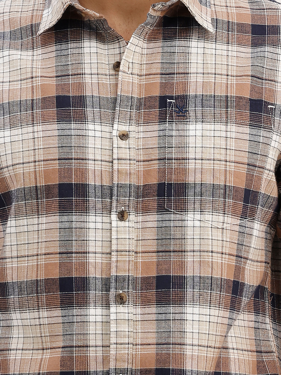 Slim Fit Checkered Full Sleeve Shirt | Multicolor