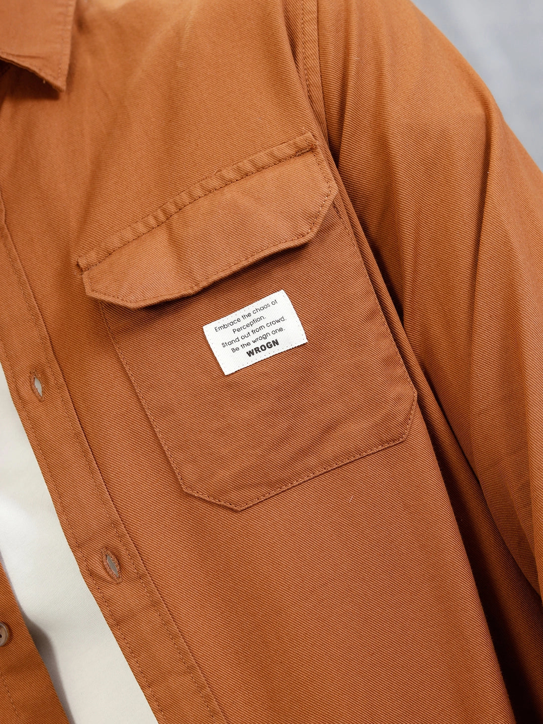 Double Pocket Overdyed Shirt | Brown