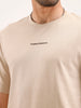 Oversized Fit Placement Printed T-Shirt | Beige