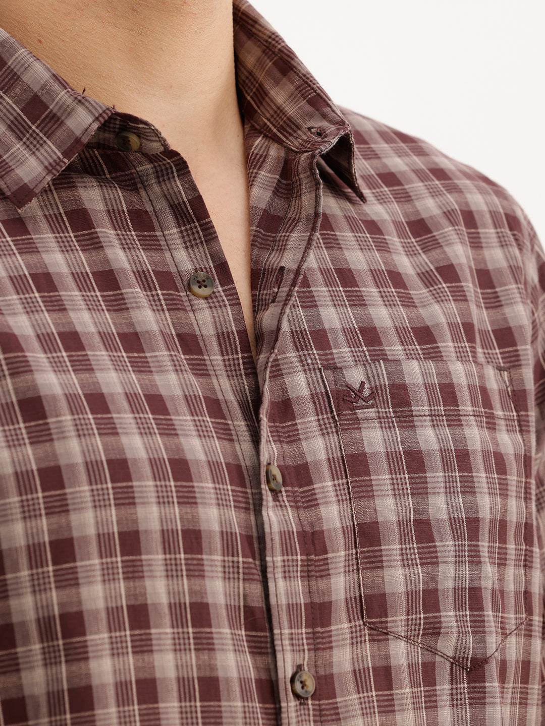 Regular Fit Full Sleeve Checkered Shirt | Brown | WWSH9165F
