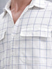 Regular Fit Double Pocket Checkered Shirt | White
