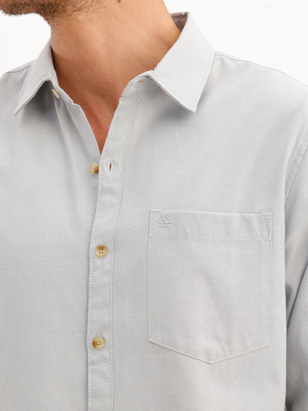 Solid Regular Fit Full Sleeve Shirt | Grey | WWSH9179F