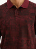 Slim Fit AOP Polo T-Shirt | Wine
