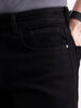 Solid Slim Tapered Denim Jeans  | Black
