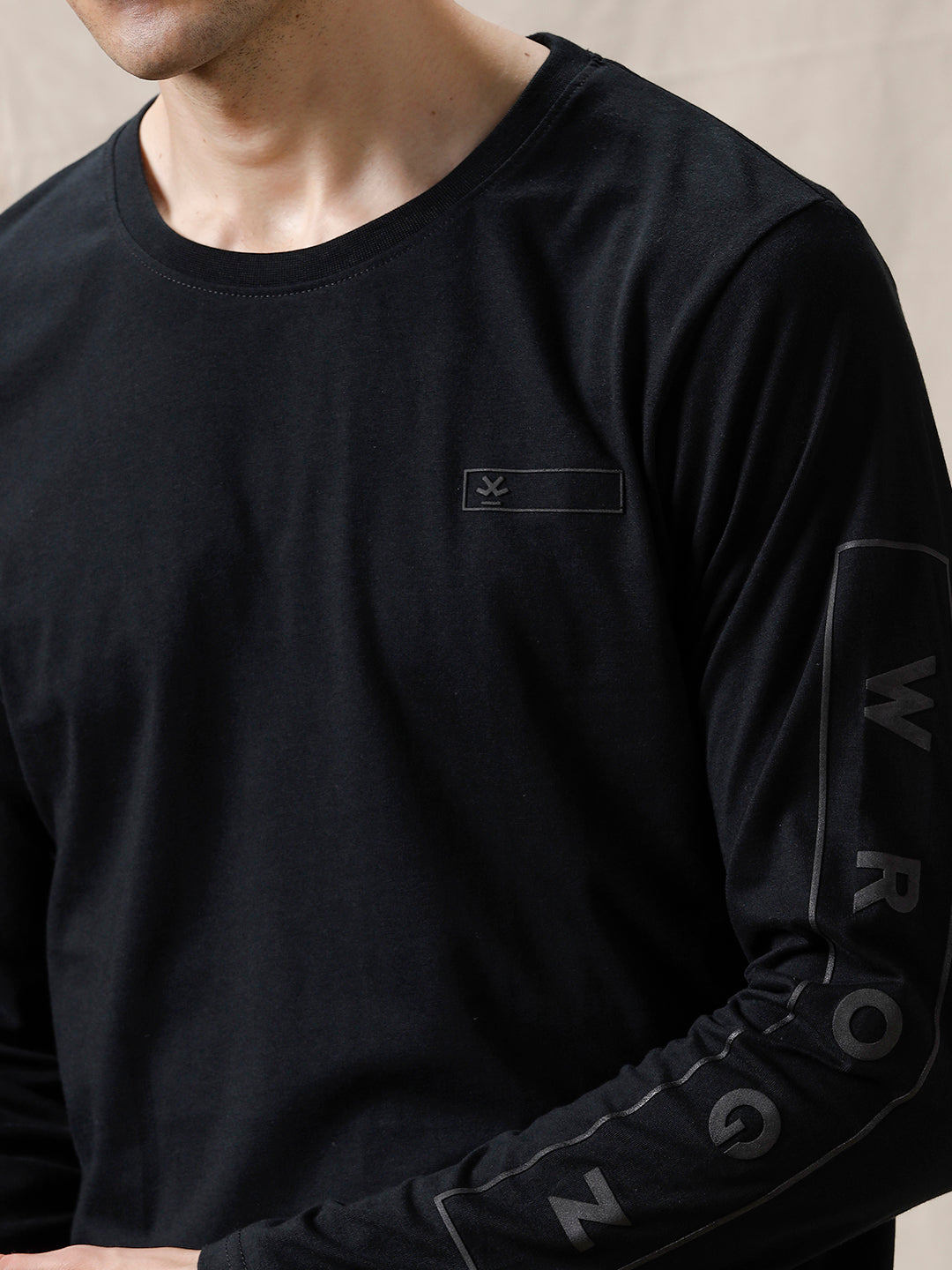 Full Sleeve Logo Printed T-Shirt