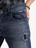 Slim Fit Distressed Denim Jeans | Blue
