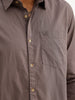 Solid Regular Fit Full Sleeve Shirt | Dark Grey