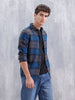 Heavy Herringbone Slim Fit Shirt | Blue