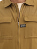 Solid Comfort Fit Double Pocket Jacket | Khaki