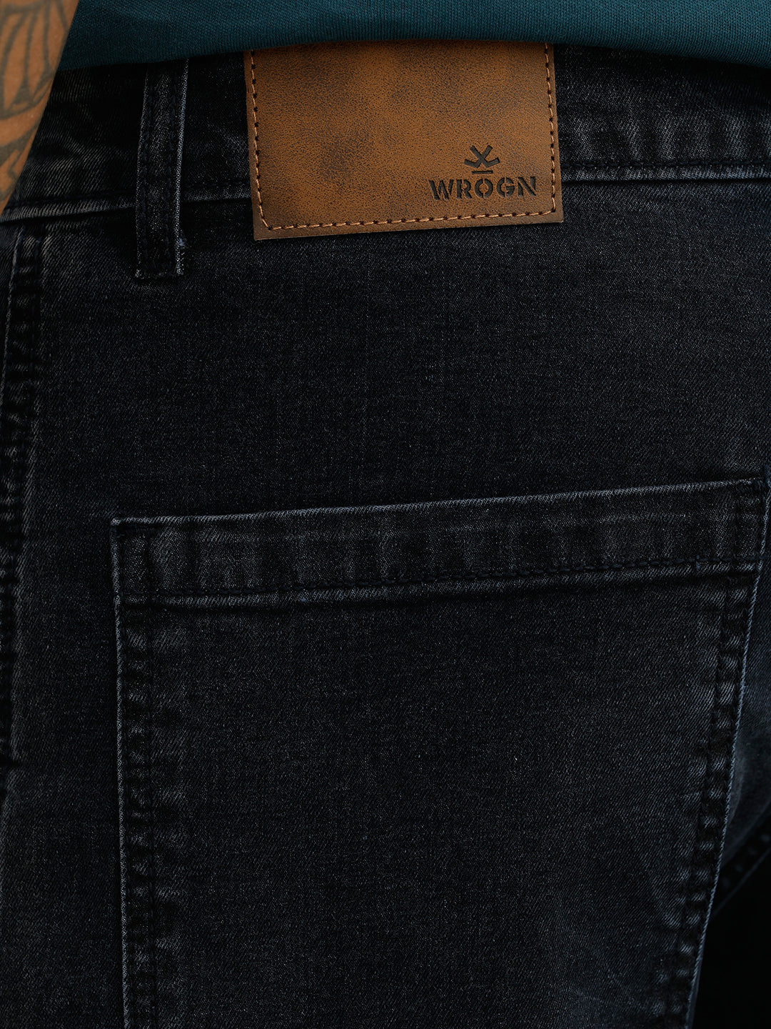 Washed Slim Fit Denim Cargo | Blue