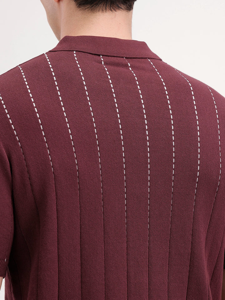 Slim Fit Polo T-Shirt | Maroon