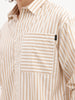 Classic Oversized Striped Shirt | Beige