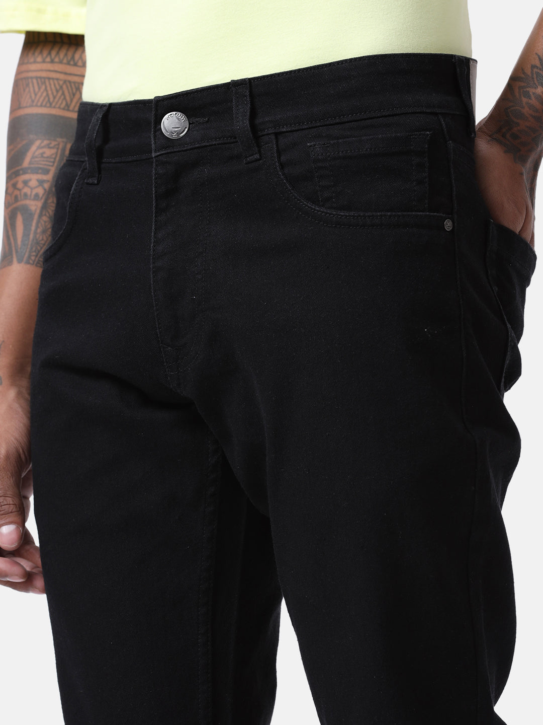 Ace Black Solid Jeans