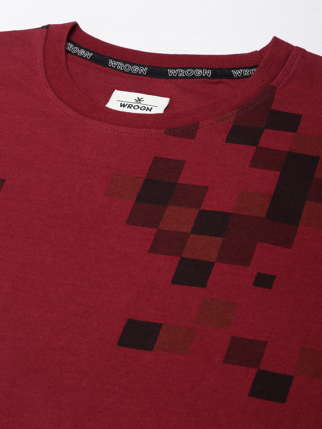 Wine Glitch Printed T-Shirt