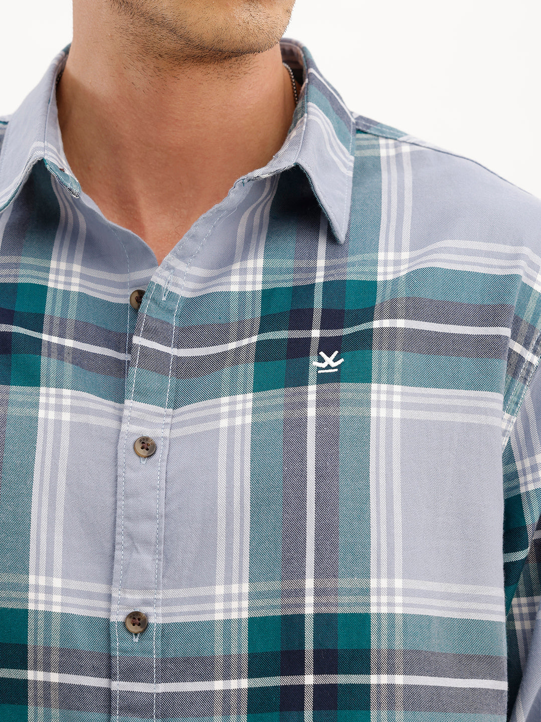 Comfort Fit Full Sleeve Checkered Shirt | Green