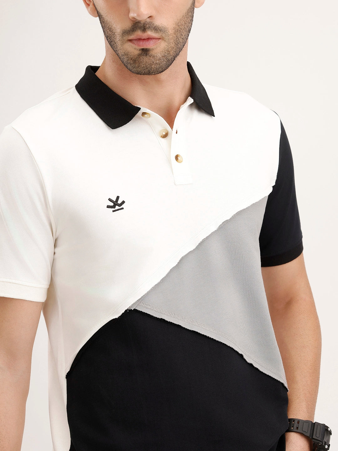 Slim Fit Cut & Sew T-Shirt | Off White