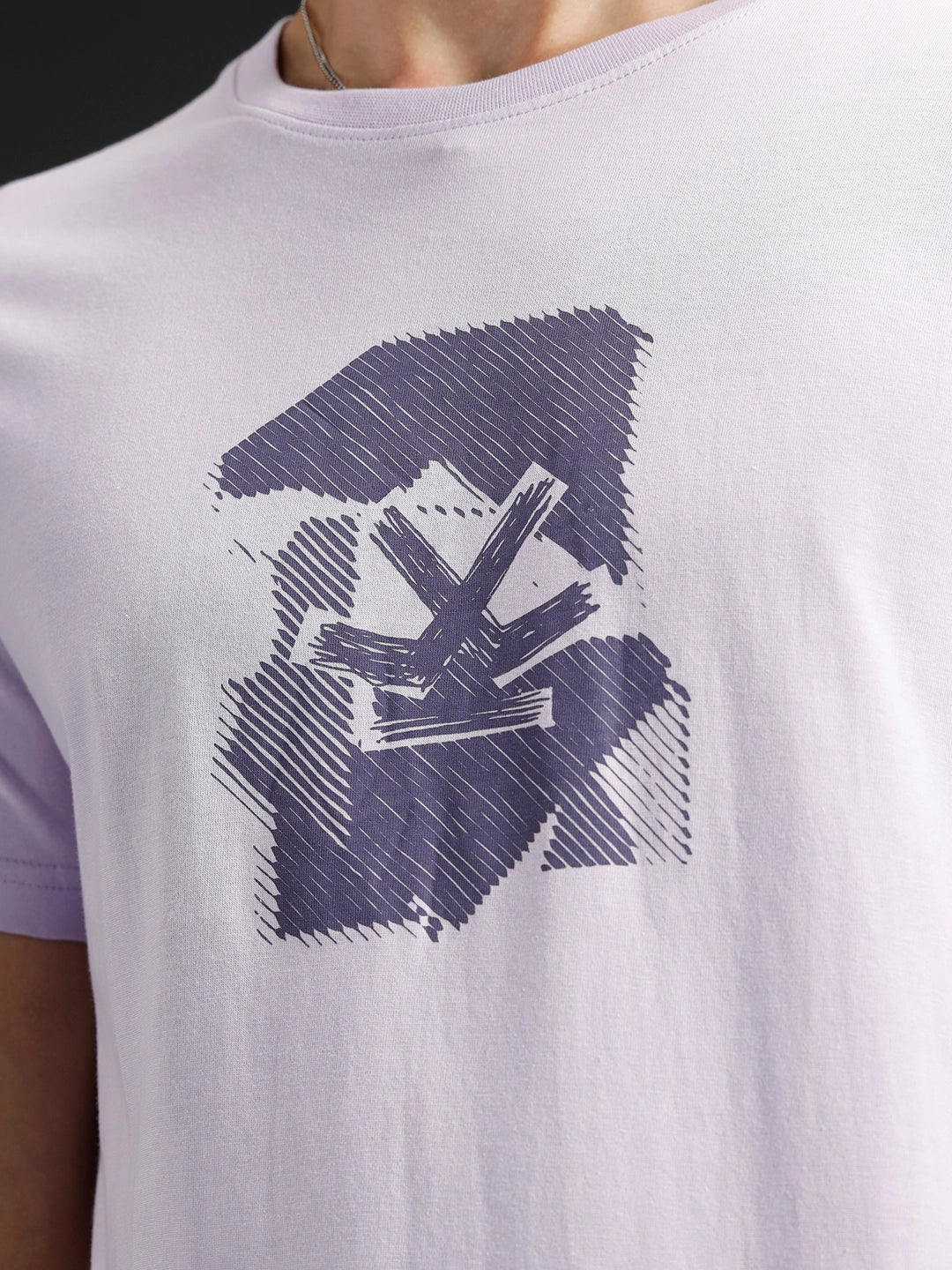 Men's casual slim fit graphic printed t-shirt | Purple