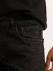Washed Straight Fit Denim Jeans | Black