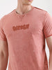 Washed Placement Printed T-Shirt   |  Rust