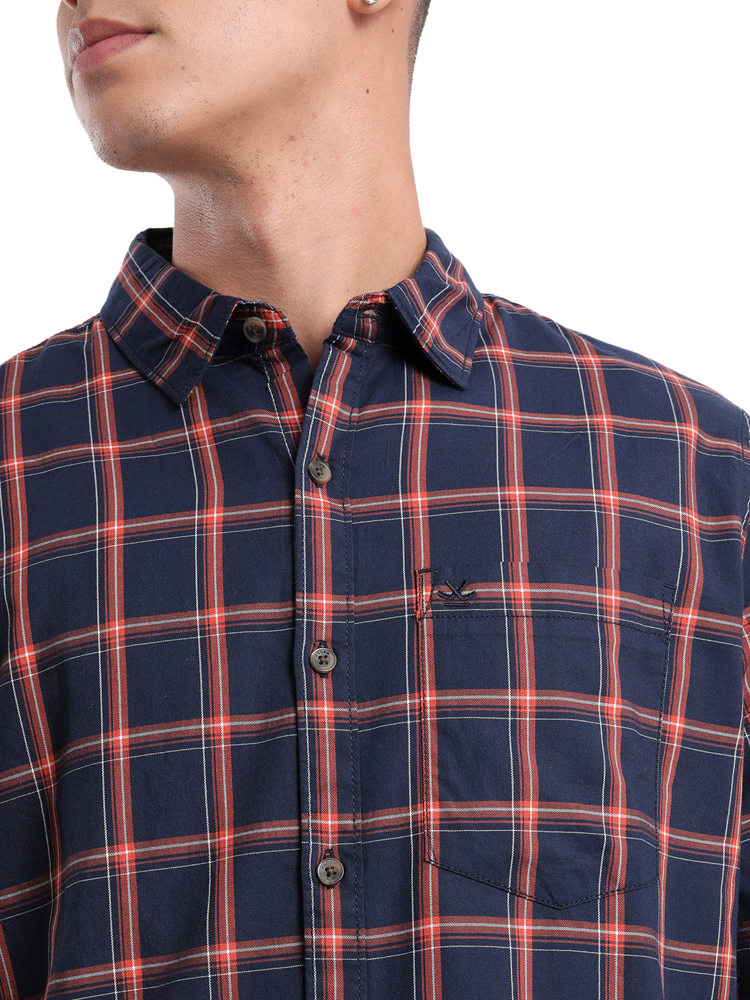 Elite Navy Checked Long Sleeve Shirt