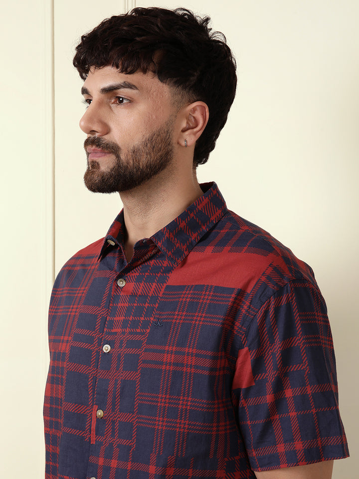 Patchwork Printed AOP Shirt | Red