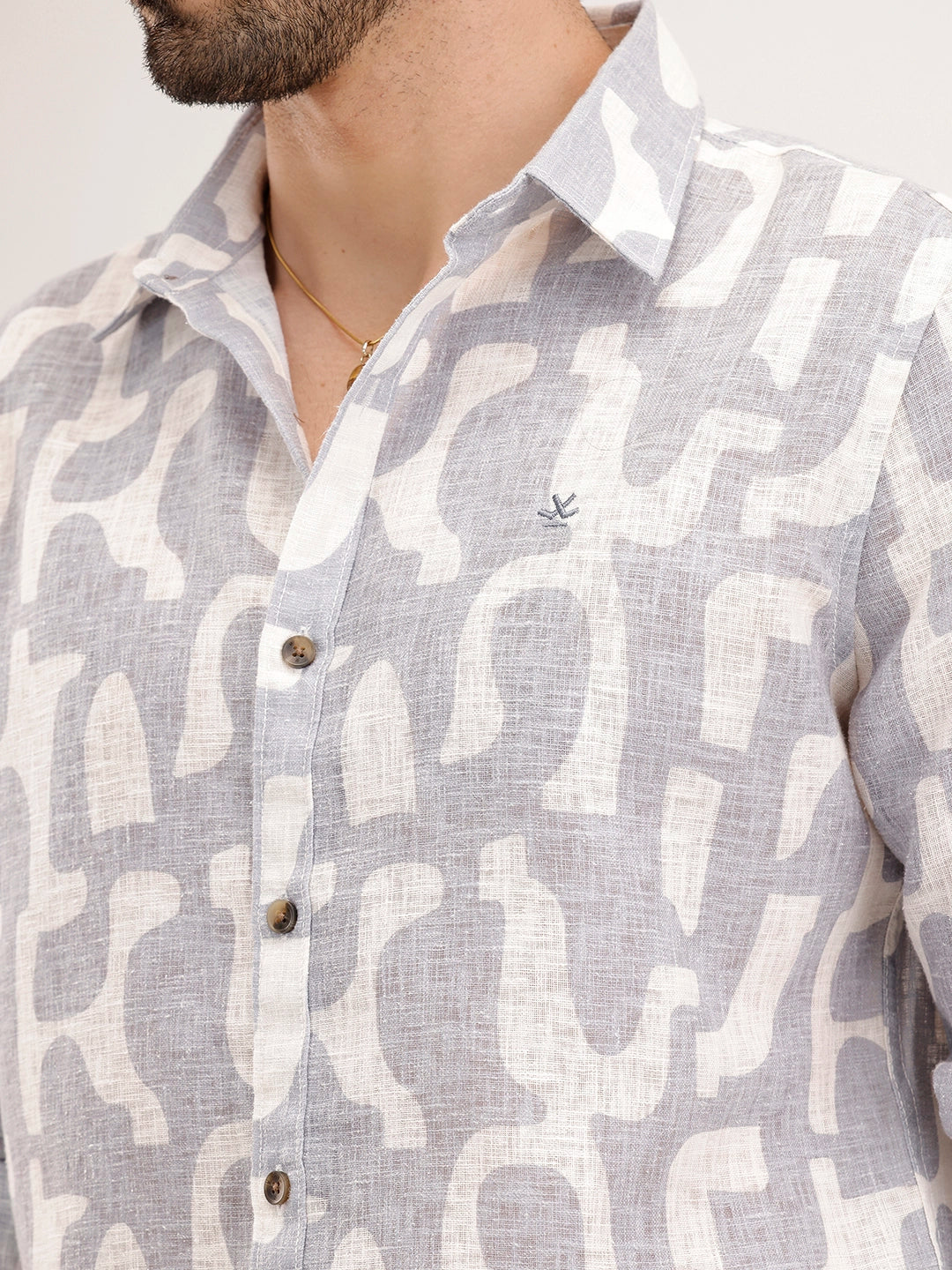 Regular Fit AOP Shirt | Grey