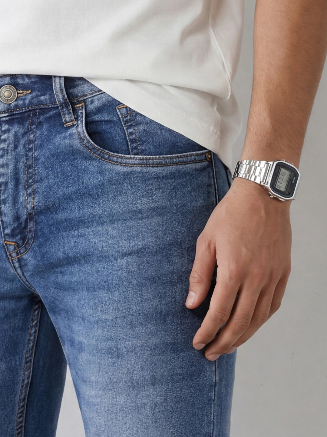 Faded Slim Fit Denim Jeans | Light Blue
