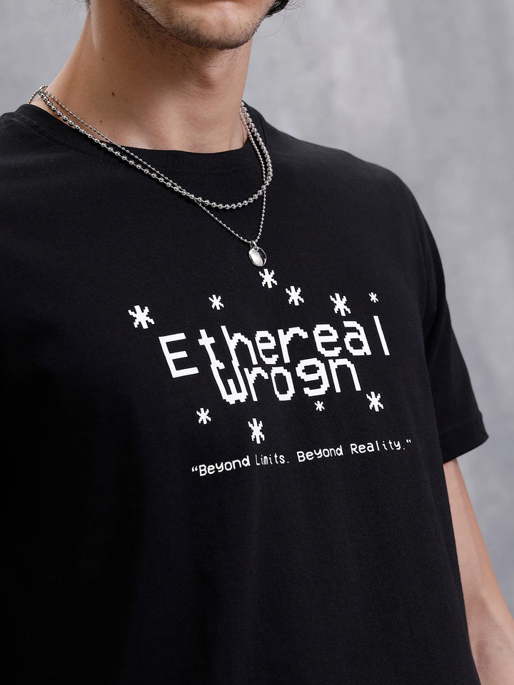 Printed Slim Fit T-Shirt | Black