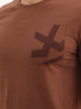 Slim Fit Placement Printed T-Shirt | Brown
