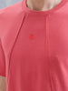 Men Solid Comfort Fit Tshirt With Pipping Detail | Red