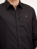 Solid Slim Fit 100% Cotton Shirt | Black