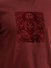 Classic Slim Fit Flock Print T-Shirt | Wine