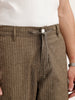 Loose Fit Linen Blend Parachute Trouser | Brown