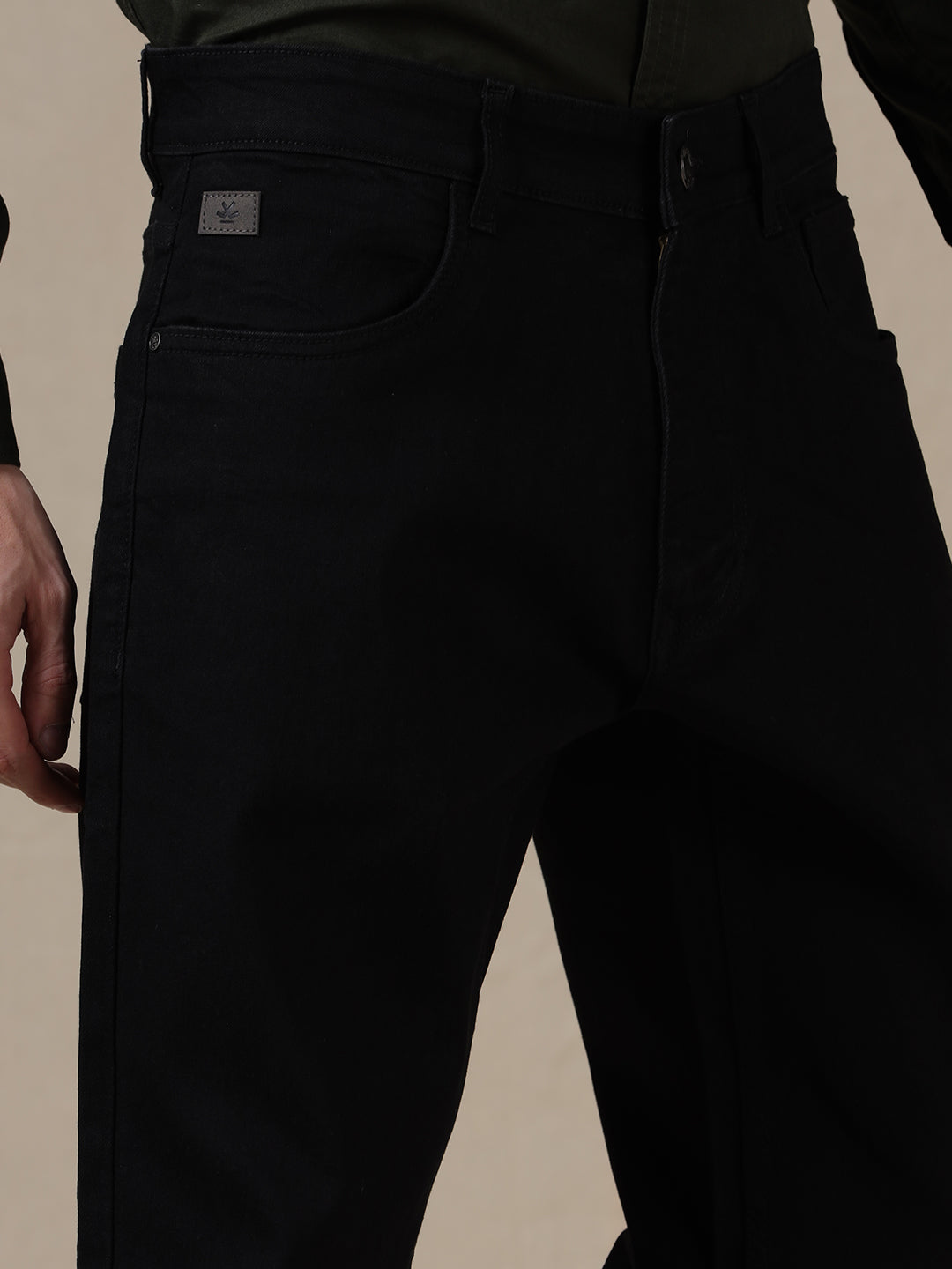 Bold Black Solid Anti Fit Jeans