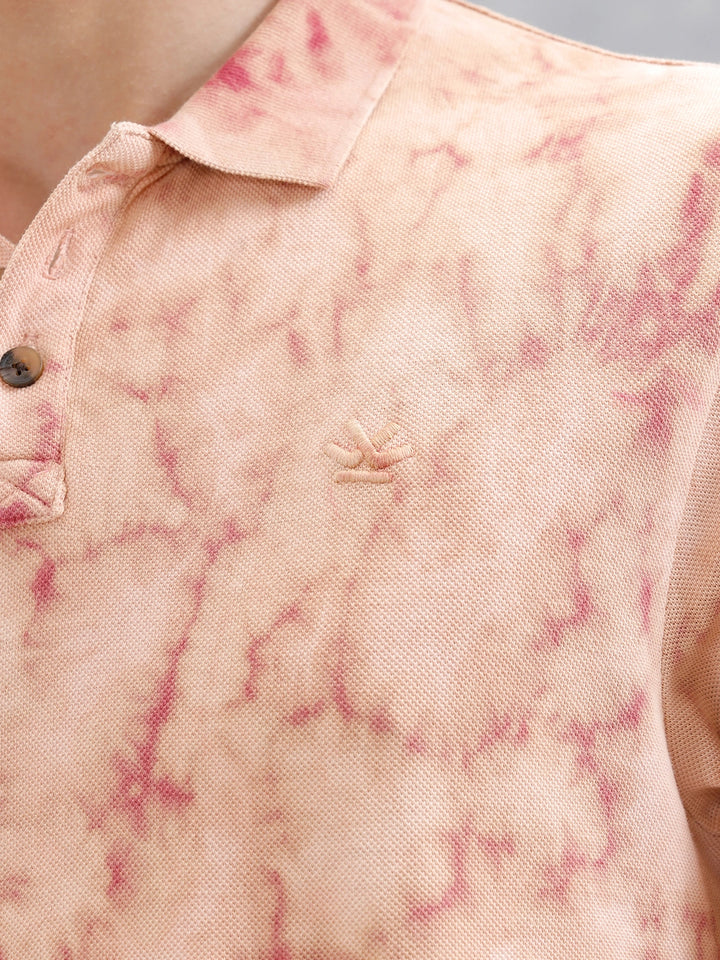 Marble Tie & Dye Comfort Fit T-Shirt | Maroon