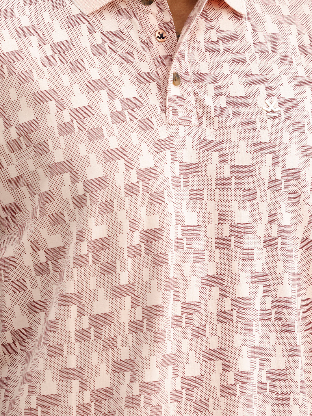 Slim Fit AOP Polo T-Shirt | Pink