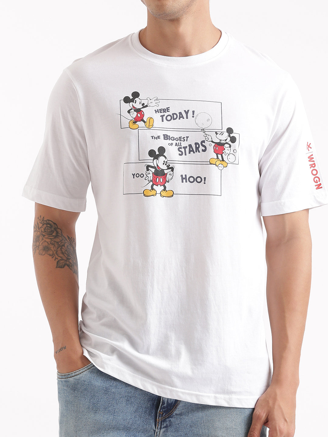 Mickey Here Today Printed T-Shirt