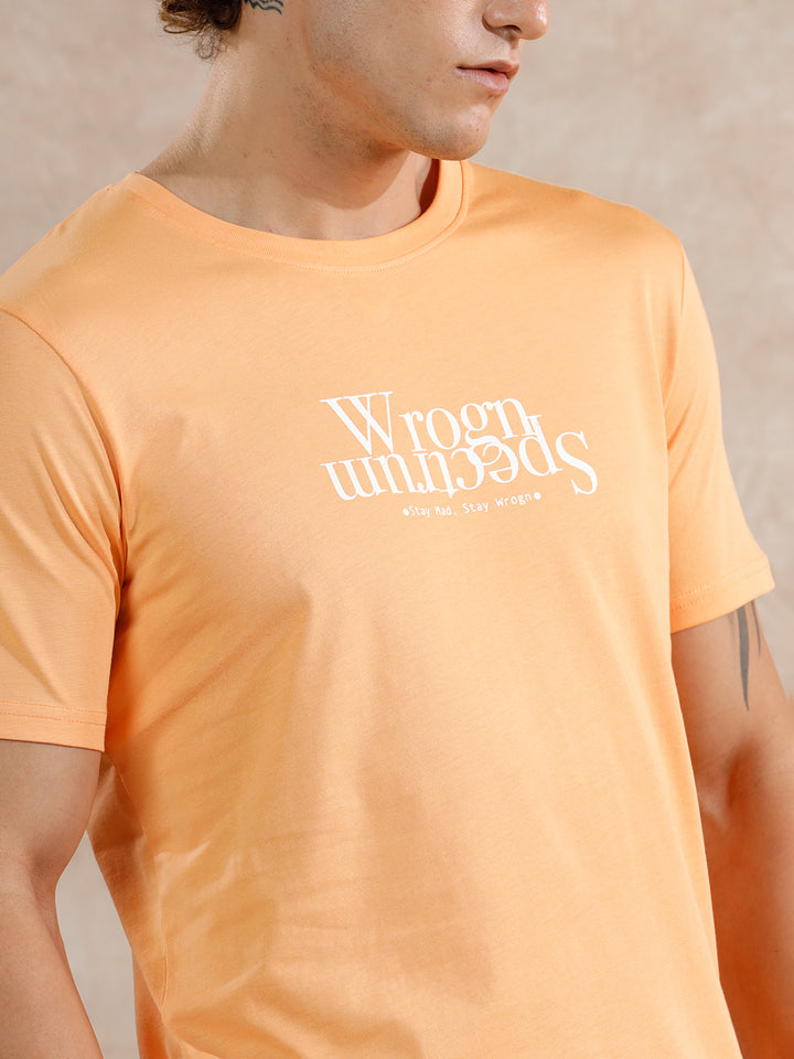 Printed Regular Fit T-Shirt | Orange