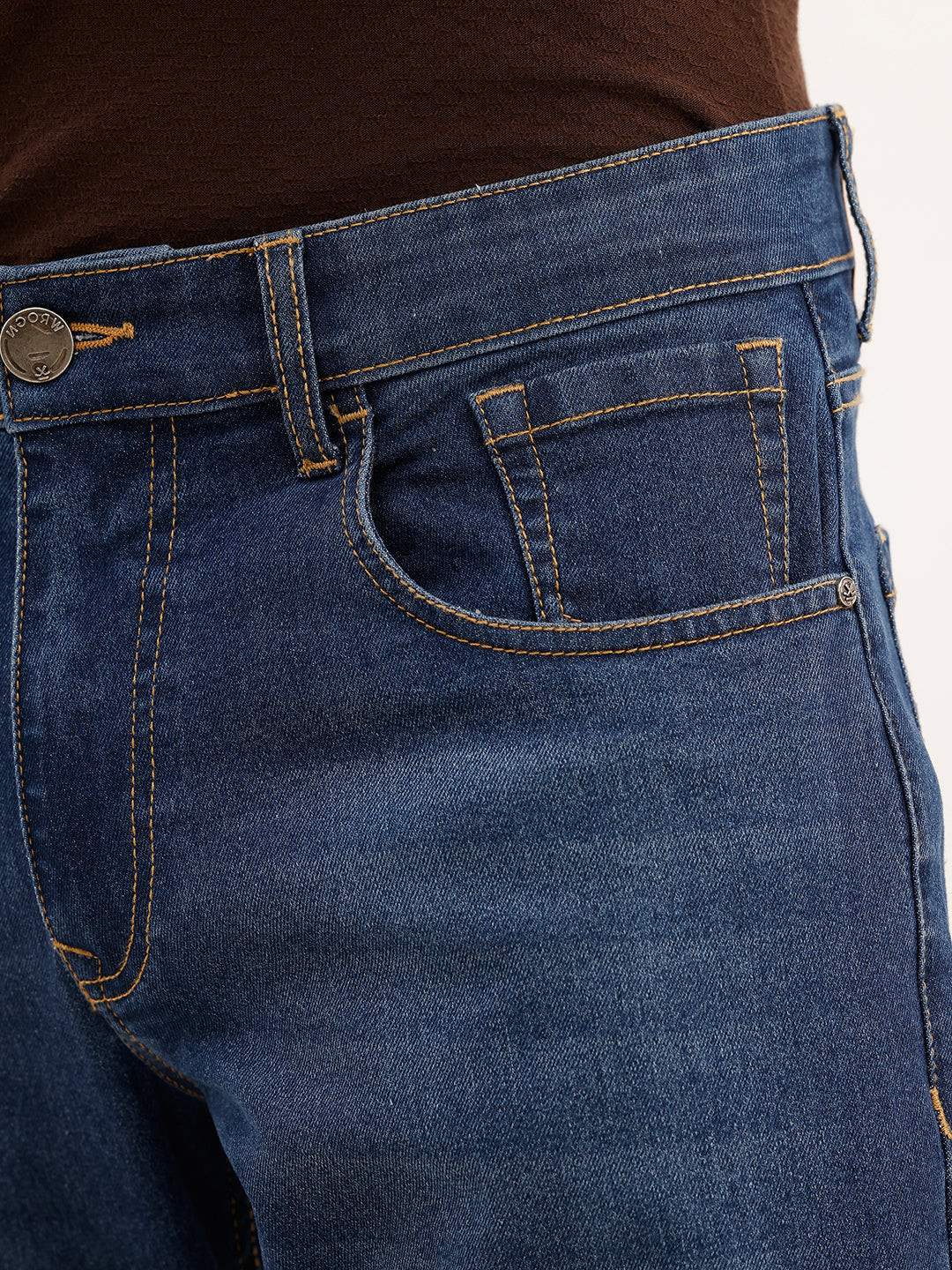 Faded Straight Fit Denim Jeans | Blue