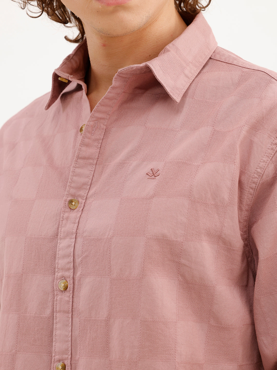 Comfort Fit Textured Shirt | Pink