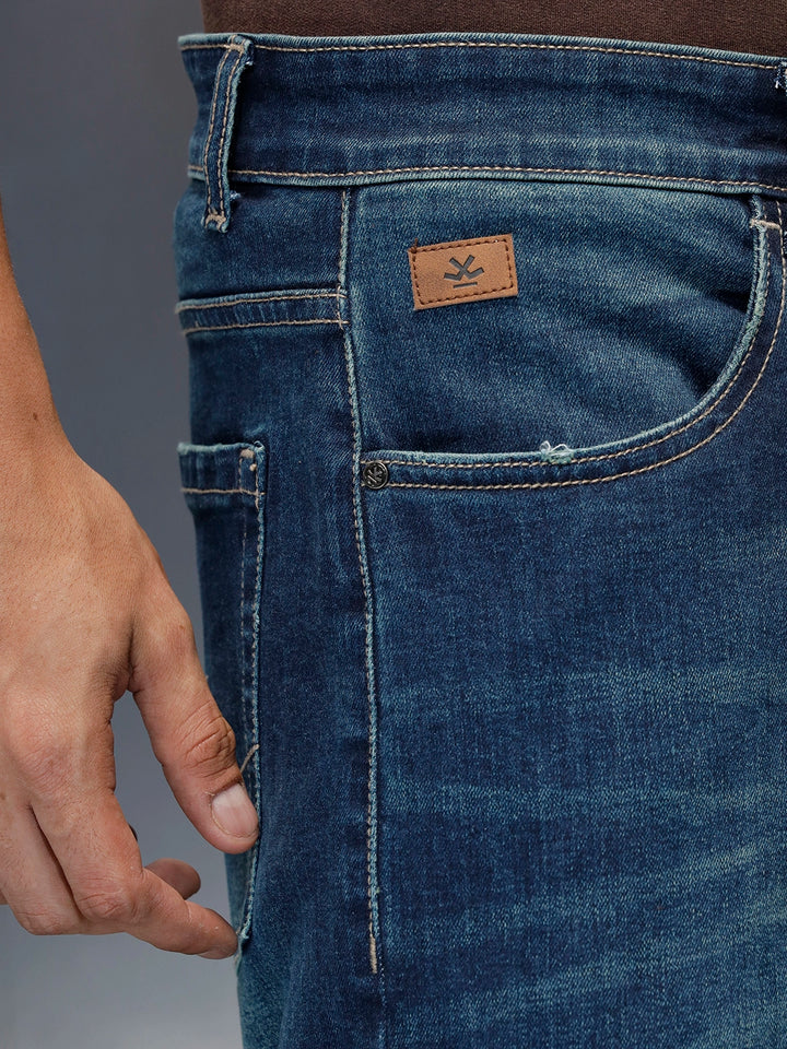 Men's Casual Skinny Crop Fit Jeans | Blue