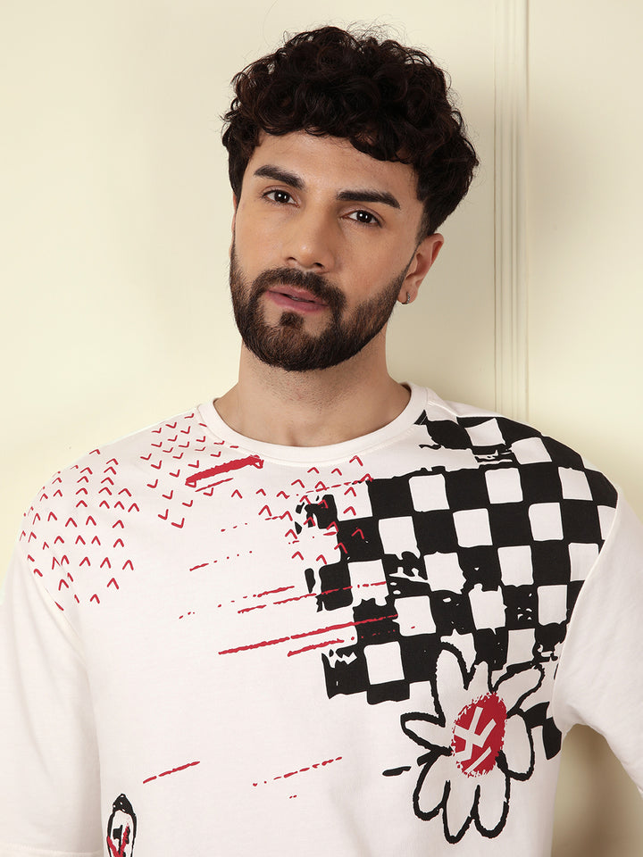 Heavy GSM Placement Print T-Shirt | Off White