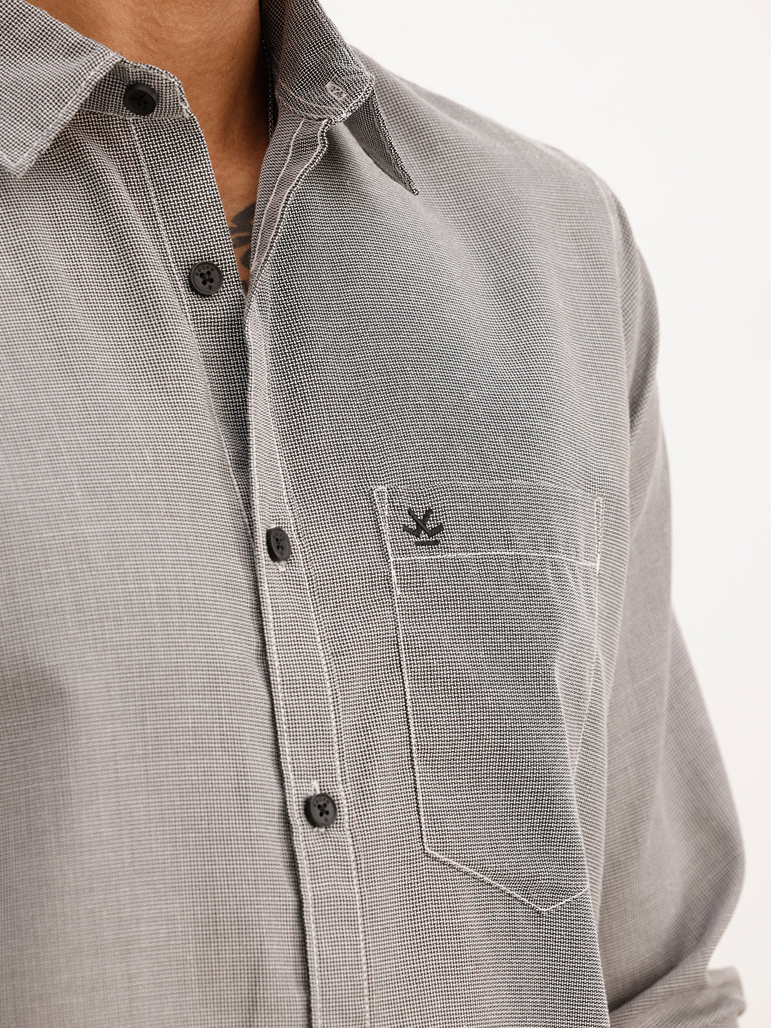Regular Fit AOP Shirt | Dark Grey