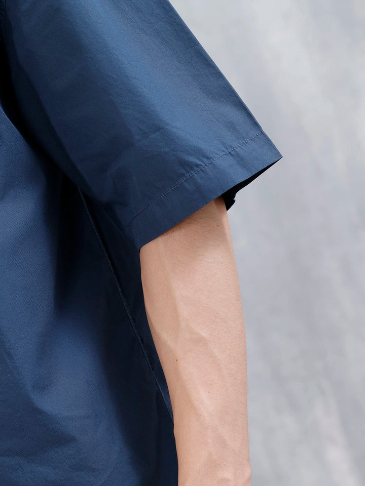 Wrogn Men's Oversized Plus Double Pocket Shirt | Blue