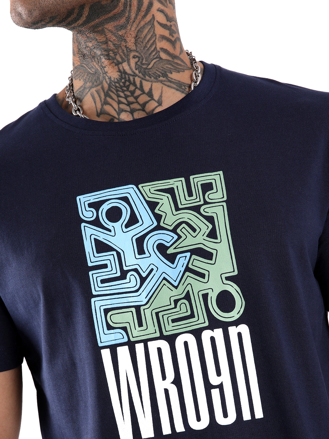 Wrogn Grooves Chest Printed T-Shirt