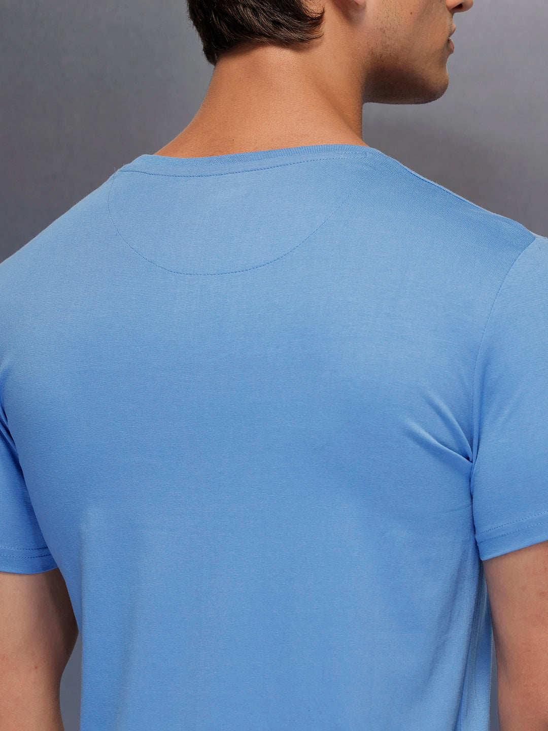 Logo Placement Printed T-Shirt   |  Blue