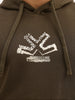 Classic Foil Printed Hooded Sweatshirt | Olive
