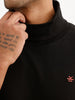 Solid Turtle Neck T-Shirt | Black